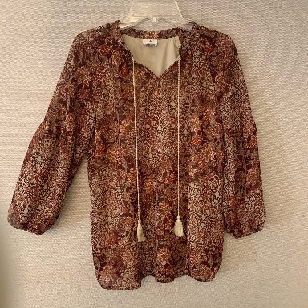 Dress Barn Paisley BoHo Blouse XS